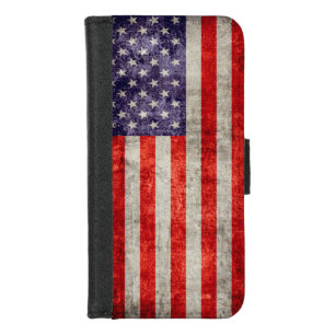 Falln Antique American Flag iPhone 8/7 Wallet Case