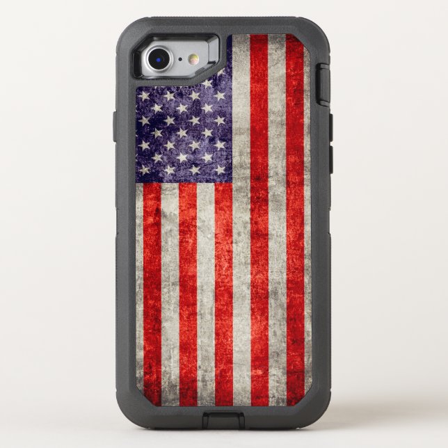 Falln Antique American Flag Otterbox iPhone Case (Back)