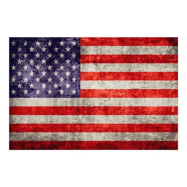 Falln Antique American Flag Photo Print (Front)