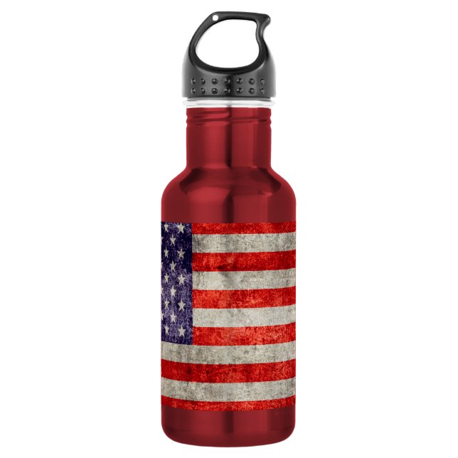 Falln Antique American Flag Water Bottle (Front)