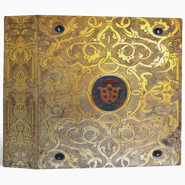 Falln Antique Golden Swirls Book 3 Ring Binder (Front/Spine)