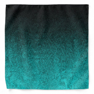 Falln Aqua & Black Glitter Gradient Bandana
