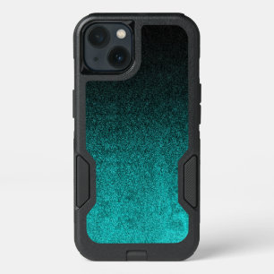 Falln Aqua & Black Glitter Gradient iPhone 13 Case