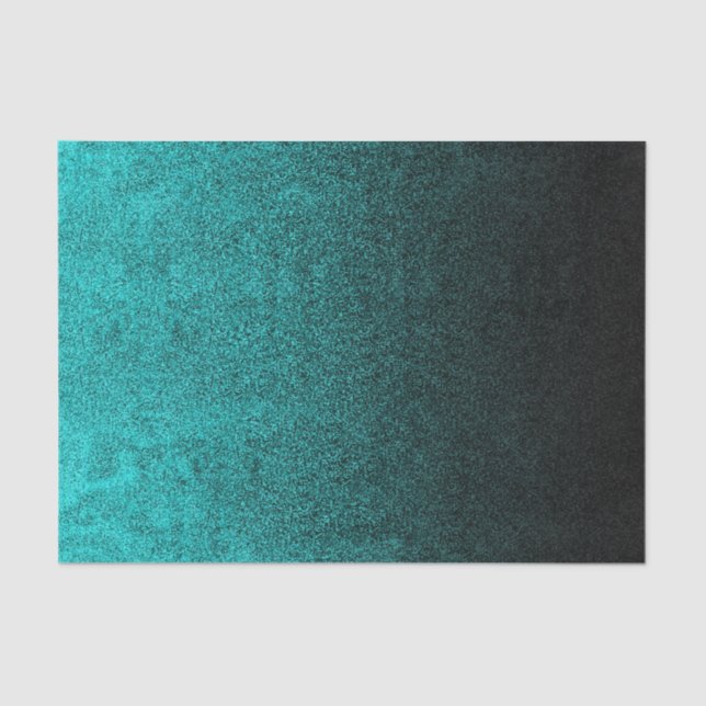 Falln Aqua & Black Glitter Gradient Tissue Paper (Front)