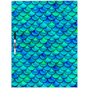 Falln Aqua Blue Scales Dry-Erase Board