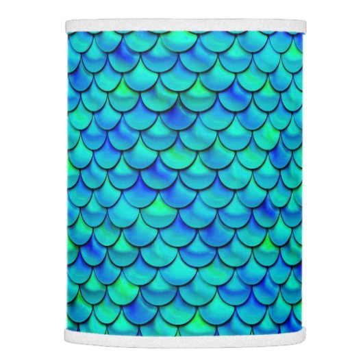 Falln Aqua Blue Scales Lamp Shade (Right)