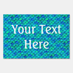 Falln Aqua Blue Scales Sign
