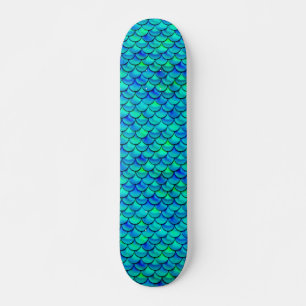 Falln Aqua Blue Scales Skateboard Deck