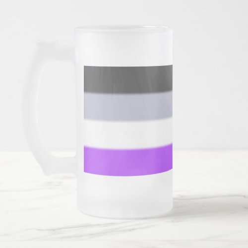 Falln Asexual Pride Flag Frosted Glass Beer Mug