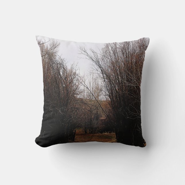 Falln Bannack Overgrowth Throw Pillow (Front)