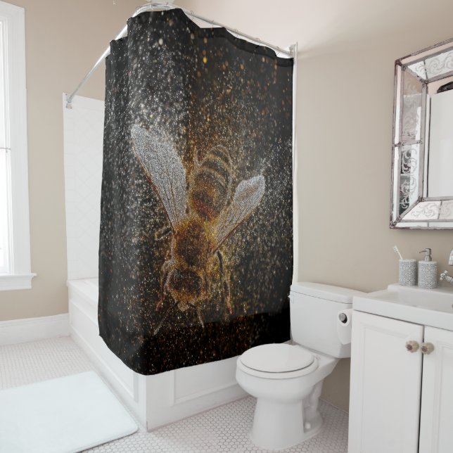 Falln Bees Are Magic Shower Curtain (In Situ)