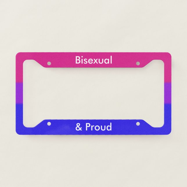 Falln Bisexual and Proud License Plate Frame (Front)