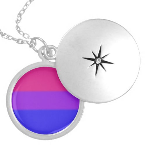 Falln Bisexual Pride Flag Silver Plated Necklace
