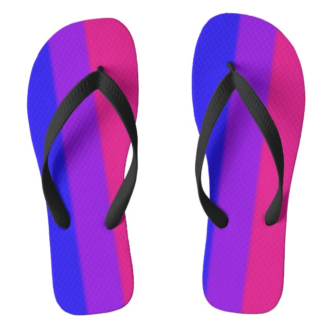 Falln Bisexual Pride Flag Version 2 Flip Flops (Footbed)