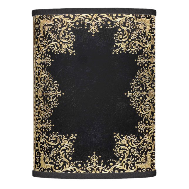 Falln Black And Gold Filigree Lamp Shade (Front)
