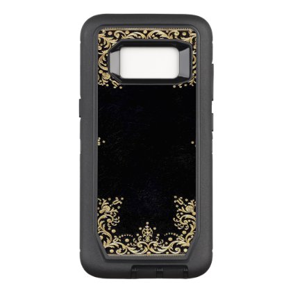 Falln Black And Gold Filigree OtterBox Defender Samsung Galaxy S8 Case