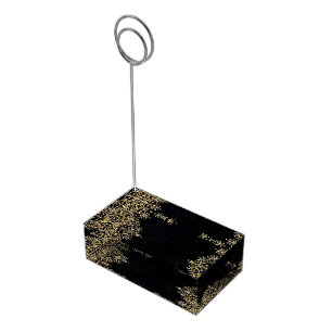 Falln Black And Gold Filigree Table Card Holder