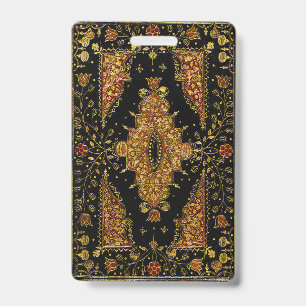 Falln Black and Gold Floral Badge