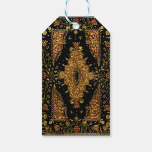 Falln Black and Gold Floral Gift Tags