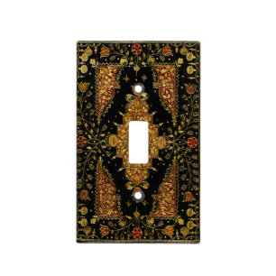 Falln Black and Gold Floral Light Switch Cover