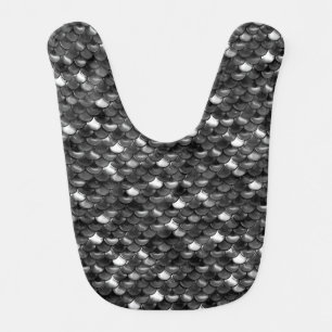 Falln Black and White Scales Baby Bib