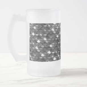 Falln Black and White Scales Frosted Glass Beer Mug
