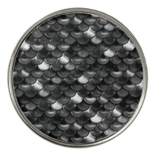 Falln Black and White Scales Golf Ball Marker