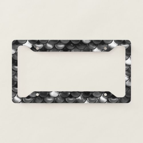 Falln Black and White Scales License Plate Frame