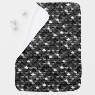 Falln Black and White Scales Receiving Blanket