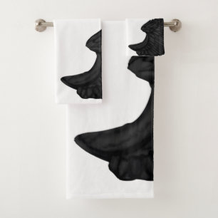 Falln Black Angel Wings Bath Towel Set