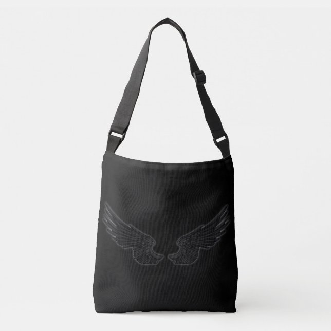 Falln Black Angel Wings Crossbody Bag (Front)