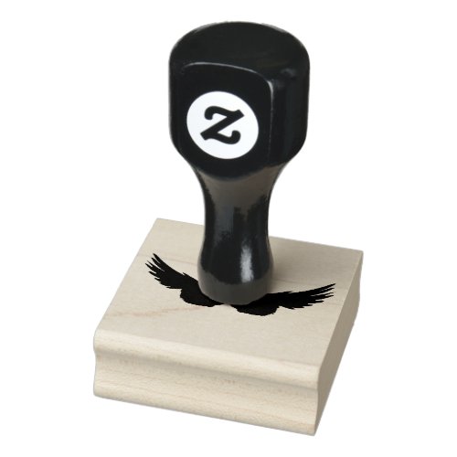 Falln Black Angel Wings Rubber Stamp