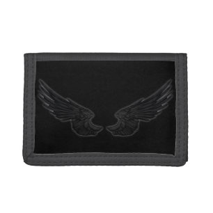 Falln Black Angel Wings Tri-fold Wallet