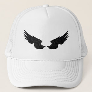 Falln Black Angel Wings Trucker Hat