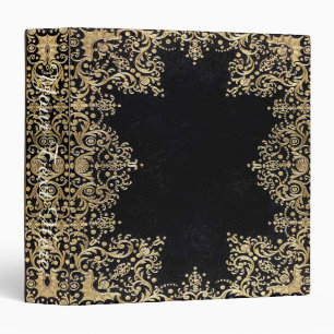 Falln Black Gold Filigree Book (text) Binder
