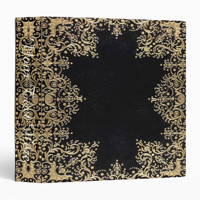 Falln Black Gold Filigree Book (text) Binder (Front/Spine)