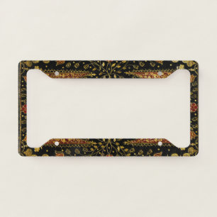 Falln Black Gold Floral License Plate Frame