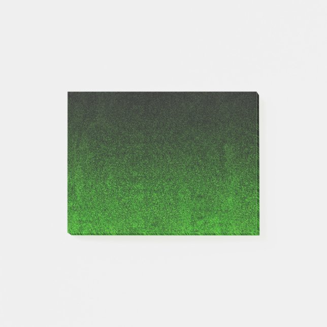 Falln Black & Green Glitter Gradient Post-it Notes (Front)
