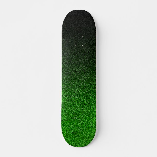 Falln Black & Green Glitter Gradient Skateboard Deck (Front)