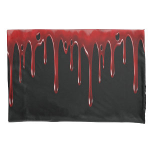 Falln Blood Drips Black Pillow Case