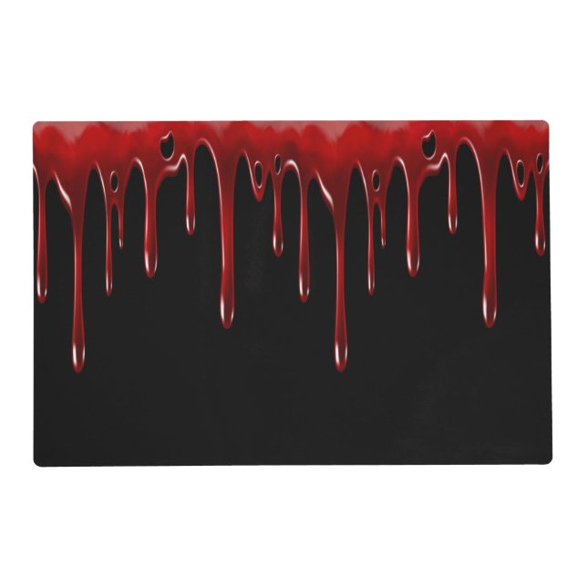 Falln Blood Drips Black Placemat (Front)