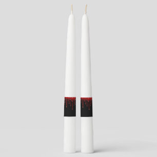 Falln Blood Drips Black Taper Candle