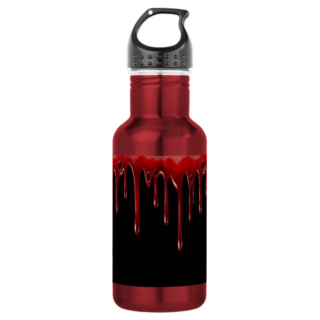 Falln Blood Drips Black Water Bottle (Front)
