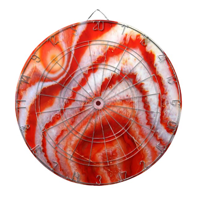 Falln Blood Orange Agate. Dart Board (Front)