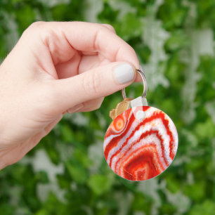 Falln Blood Orange Agate. Keychain