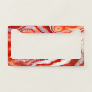 Falln Blood Orange Agate. License Plate Frame