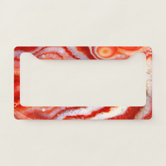 Falln Blood Orange Agate. License Plate Frame (Front)