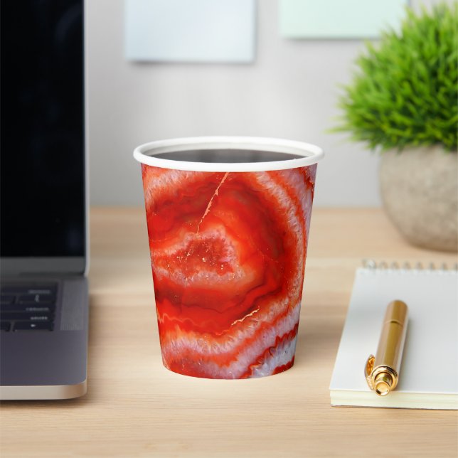Falln Blood Orange Agate. Paper Cups (Insitu)