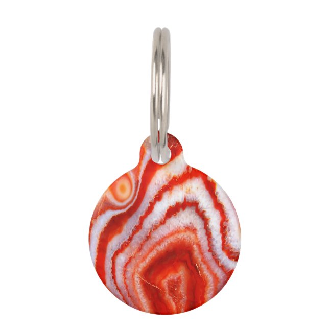 Falln Blood Orange Agate. Pet ID Tag (Front)