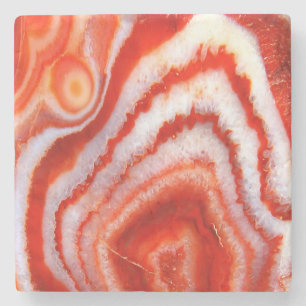 Falln Blood Orange Agate. Stone Coaster